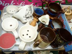 A quantity of mugs, jugs and goblet including lustre, Creigiau (Cardiff), shaving mugs, etc.
