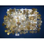 A quantity of foreign coins including Peseta, Pfennig, Escudos, Francs etc.