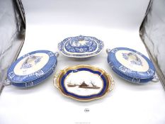 A pair of Tills & Sons lidded serving dishes, Coalport serving dish and a display plate.