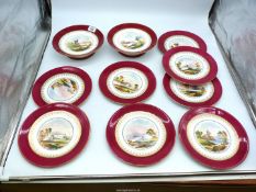 A continental Dessert Service of eight plates and two comports,