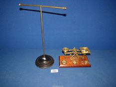 A 20th century Brass postal scales complete with brass weights,