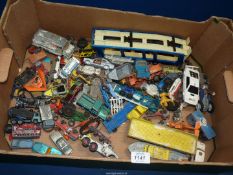A quantity of playworn Dinky and Matchbox vehicles including Corgi 007 lotus esprit,