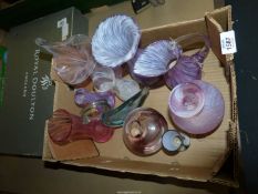 A small quantity of coloured glass including 3 pieces of Alum Bay [jug and 2 vases] pink,