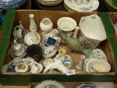 A quantity of china including green and blue Wedgwood Jasperware pin dishes,