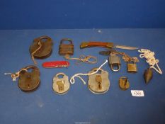 A small quantity of padlocks including 'Forestry Commission', 'T.