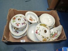 A quantity of Royal Worcester 'Evesham' cookware including four tureens, one with no lid,