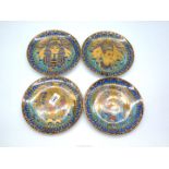 Four Royal Worcester Legend of the Nile porcelain plates; Mask of Tutankhamun, Nefertiti,