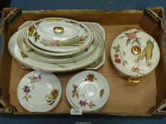 A quantity of Royal Worcester 'Evesham' dinner ware including pie dish, tureens,