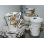 A Carlisle ware part tea set for six, design no. 1235.