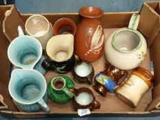 A quantity of jugs and vases including Sylvac, pair of Arthur Woods 'Garden Wall' jugs, etc.