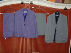 Two Marcona ladies trouser suits including one in lilac wool (trousers size 12,