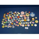 A quantity of button badges.