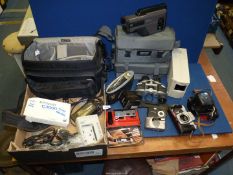 A quantity of cameras and equipment including Nikon, Coolscan,