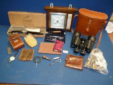 A quantity of miscellanea including a pair of Nipole 10 x 50 binoculars,