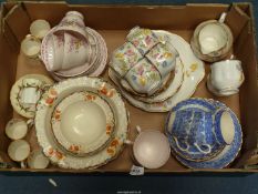 A quantity of part tea and coffee sets including Tuscan 'April Beauty', Royal Albert,