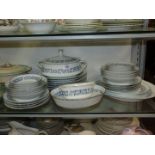 A Noritake, Royal Blue pattern dinner service including eight soup bowls, eight dinner plates,