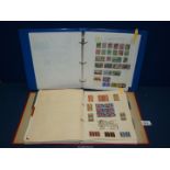 Two ring binders of British and Commonwealth stamps including Queen Victoria to Queen Elizabeth II.
