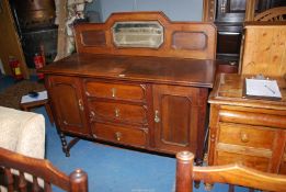 A 1930/40's Oak Sideboard having a parquetry style surface,