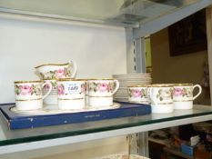 A part Royal Worcester 'Royal Garden' coffee service with coffee cans, saucers, plates, milk jug,