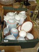 Two Wedgwood part Teasets including 'Variations' plus a Royal Albert '1980's-Holyrood' trio.