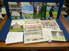 A small collection of ephemera of Worcester County Cricket Club including magazines,,