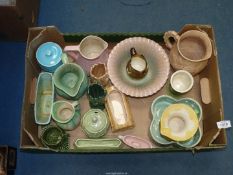 A quantity of china including Beswick bowl, Govaneroff stoneware pink ribbed jug,