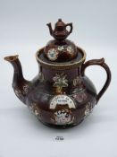 A fine 'barge ware' tea pot, 19th century,