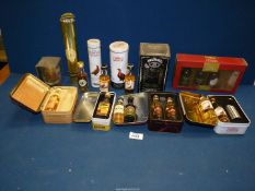 A quantity of miniatures including Famous Grouse, Jack Daniels, Grants, Glenmorangie, Port etc.