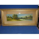 A continental pastel painting of a Lakeside scene, signed Grantz.