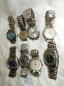 Eight gentlemen's wristwatches including Diehl Compact 17 jewels,