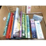 A box of books to include Gardening, The Footpaths of Britain,