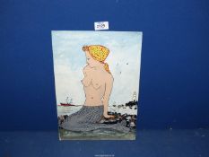 A 1950's oil painting of a Mermaid signed Smith.