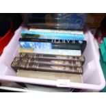 A tub of books to include Earth Dawn of a New Era, Popular Encyclopedia of Gardening, etc.