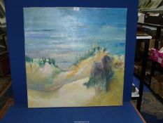 An unsigned Oil on canvas of sand dunes.