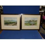 Two framed and mounted 1944 Lithographs by Edward Lear,