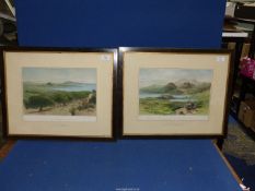 Two framed and mounted 1944 Lithographs by Edward Lear,