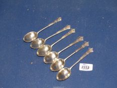 Six Silver Ice cream spoons, London 1910.