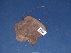 A vintage chain mail evening purse, stamped Alpacca (alloy), maker R.W. Anchor. 116g.