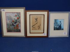 Three Prints; Milkmaid, Japanese and Two birds in tree.