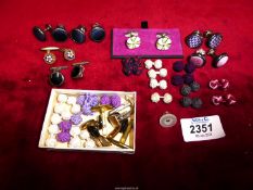 A quantity of cufflinks and studs including T.M.