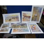 Elaine Jeffreys: eight signed prints of Welsh beach scenes.