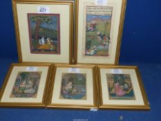 Five small Indian Mogul Prints.