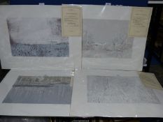 Pierre Patry: four signed prints of landscapes.