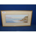 A framed and mounted Watercolour depicting a seascape, initialed lower left E.P.C,18" x 10".