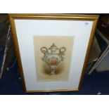 A framed and mounted Lithograph titled "Vase in China from the Royal Manufactory at Sevres" (vase