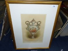 A framed and mounted Lithograph titled "Vase in China from the Royal Manufactory at Sevres" (vase