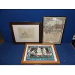 A Francoise de Herain etching 'Learning to Read' 1925 with two limited edition prints 'The Good