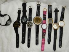 Nine modern wristwatches including two Casio LCD, - (one running at time of lotting),