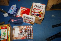 A quantity of Arsenal memorabilia.
