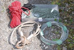 Quantity of wire rope, nylon rope, etc.